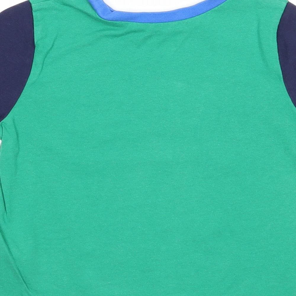 George Boys Green Colourblock Cotton Pullover T-Shirt Size 3-4 Years Round Neck Pullover - Future Race Car Driver