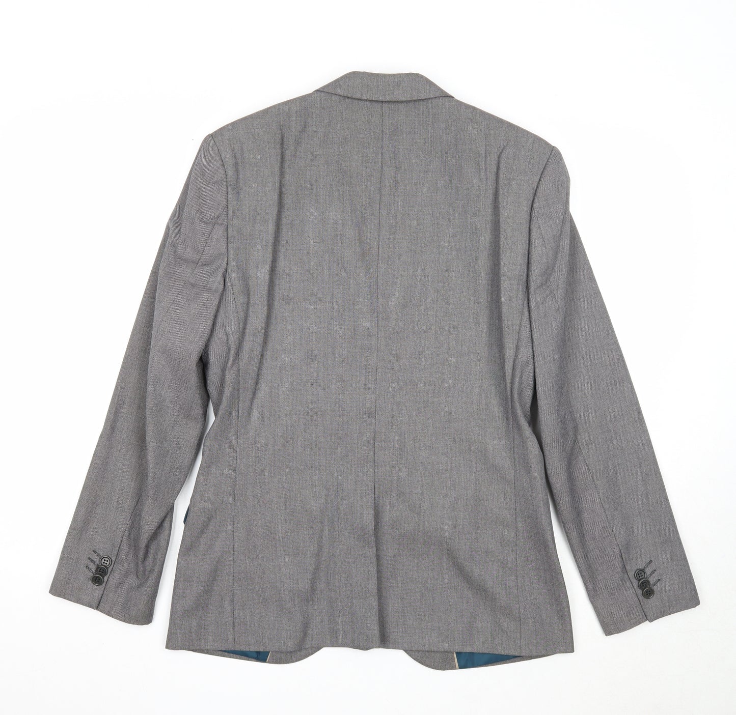 River Island Mens Grey Polyester Jacket Suit Jacket Size 38 Regular