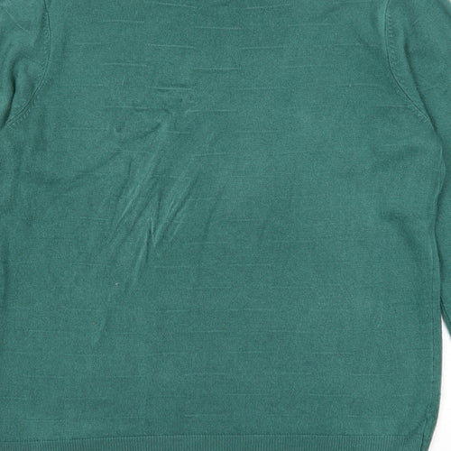 Vida Vi Womens Green Boat Neck Acrylic Pullover Jumper Size M