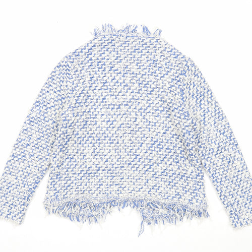 Hallhuber Womens Blue V-Neck Acrylic Cardigan Jumper Size XS