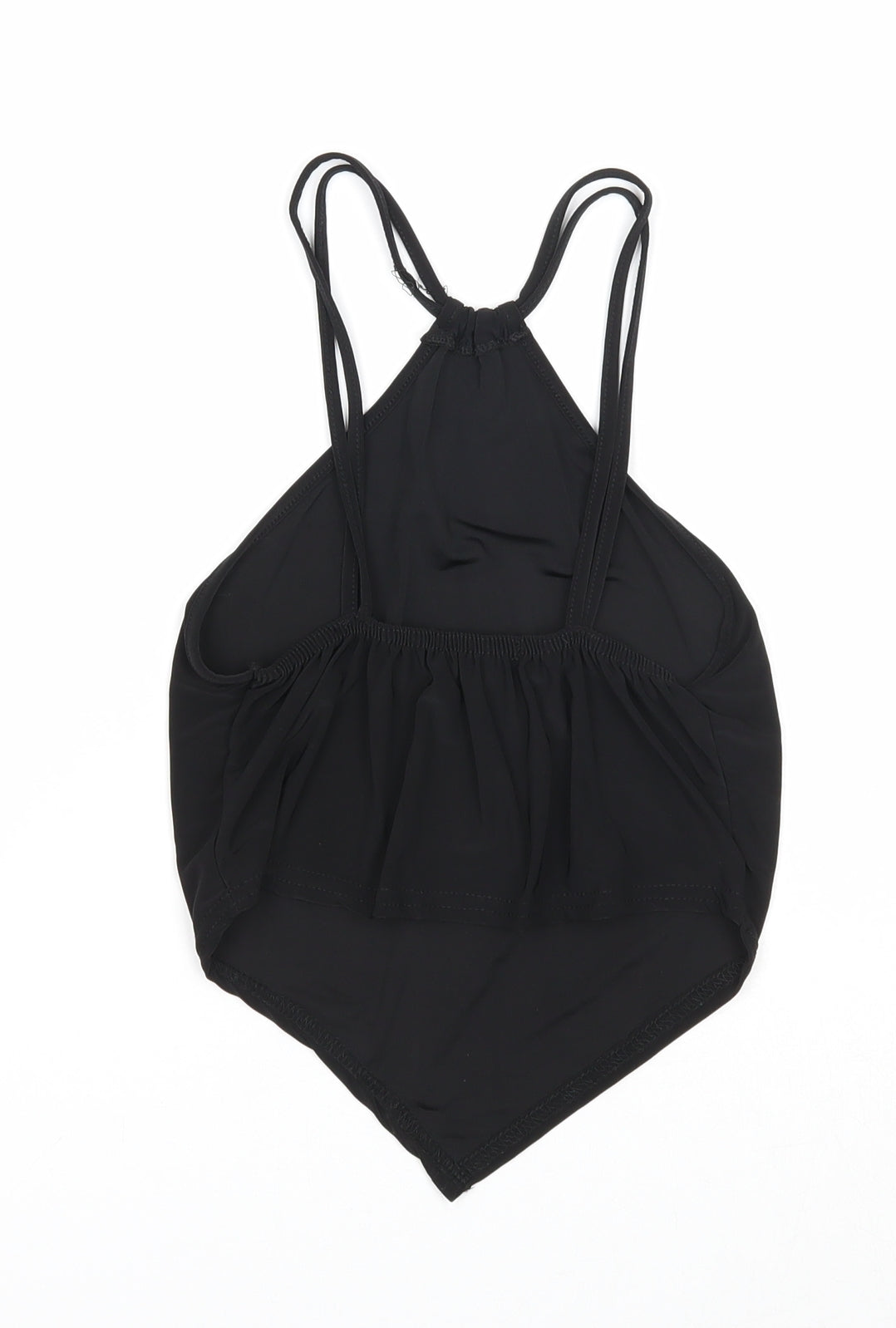 PRETTYLITTLETHING Womens Black Polyester Basic Tank Size 10 Halter - Open Back