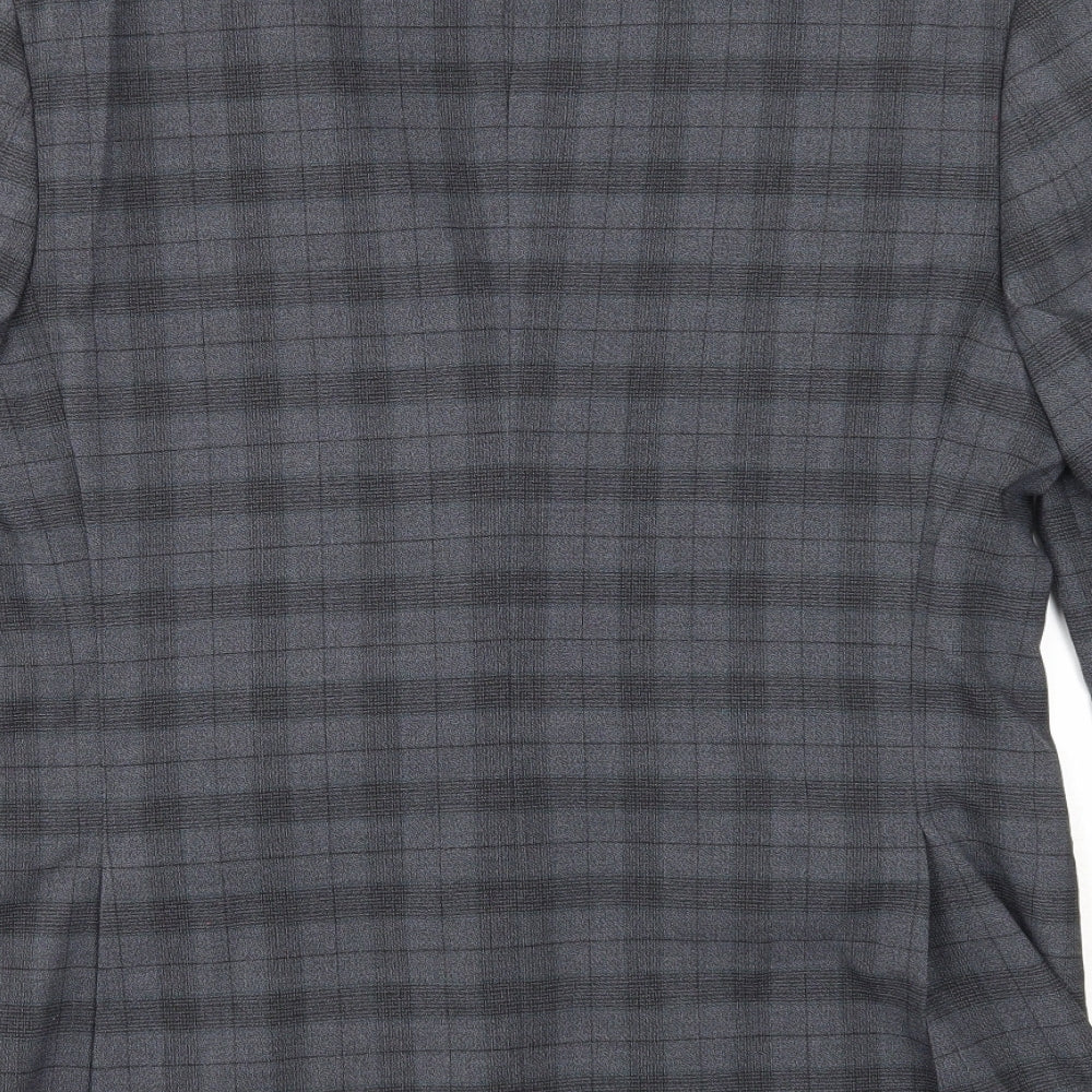 Primark Mens Blue Plaid Polyester Jacket Suit Jacket Size 40 Regular