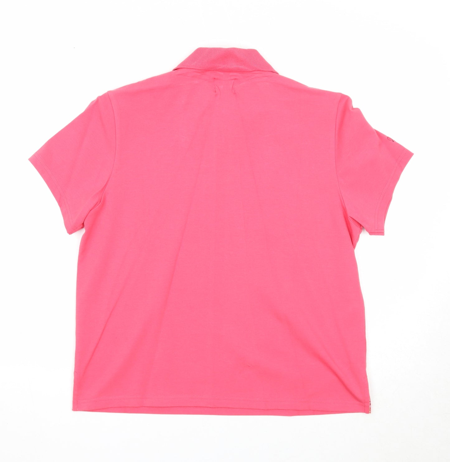 Moose Womens Pink Cotton Basic Polo Size 14 Collared - Golf Clothing