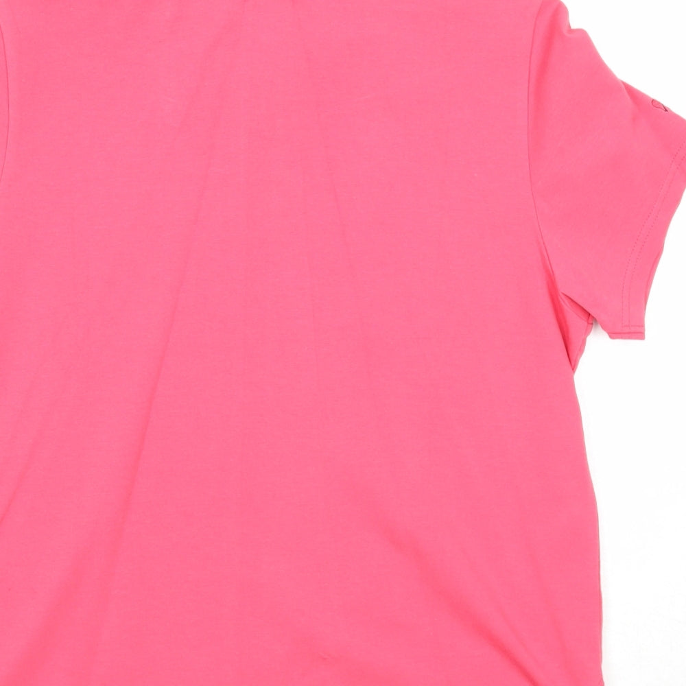 Moose Womens Pink Cotton Basic Polo Size 14 Collared - Golf Clothing