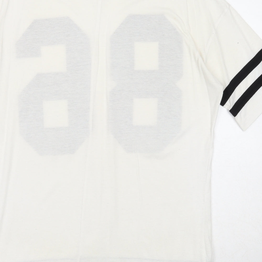 Topshop Womens White Polyester Basic T-Shirt Size S Round Neck