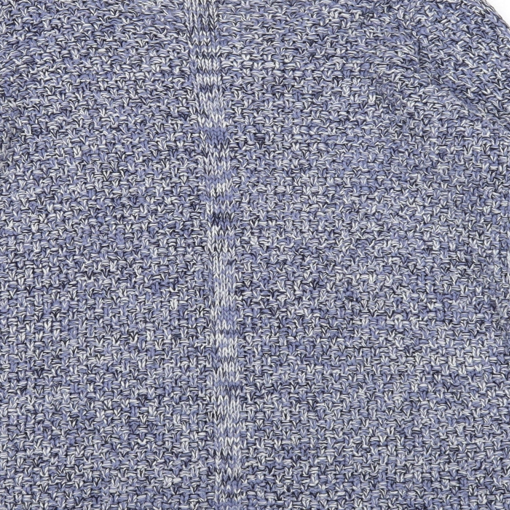 M&Co Womens Blue V-Neck Acrylic Pullover Jumper Size 12