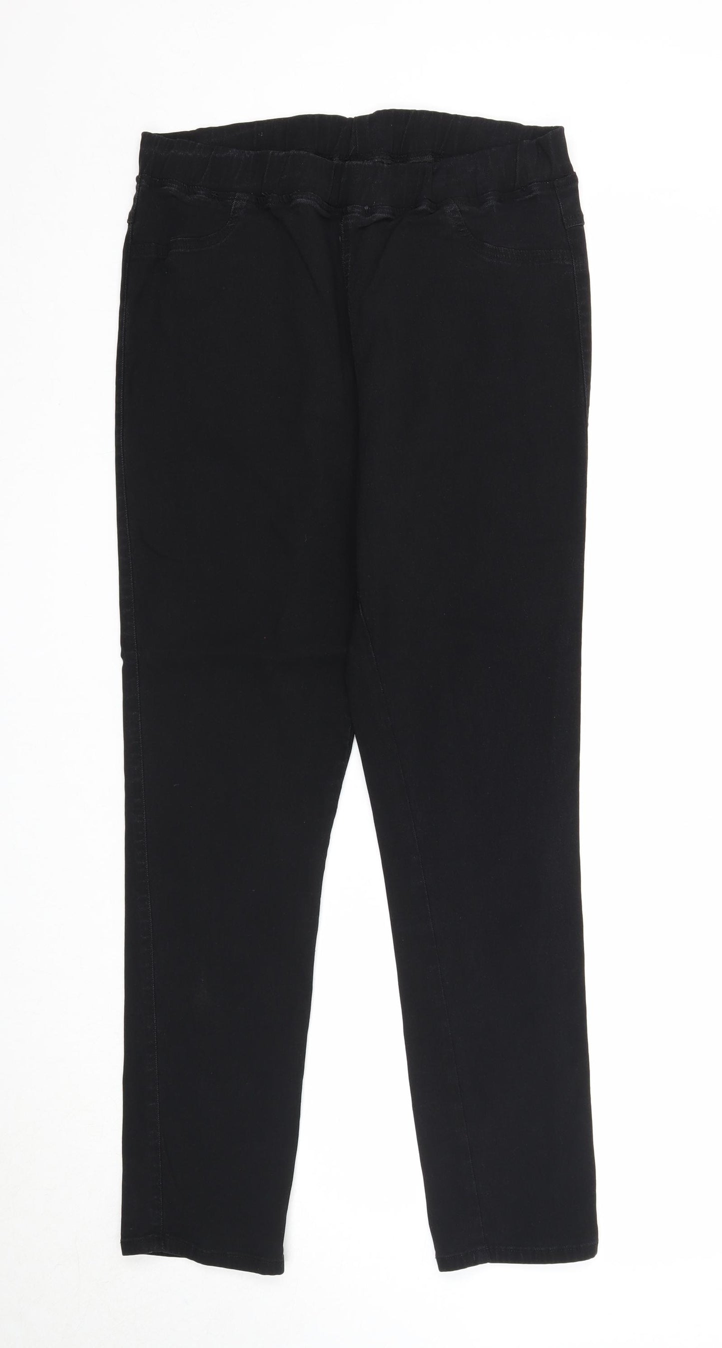 Miso Womens Black Viscose Trousers Size 18 Regular