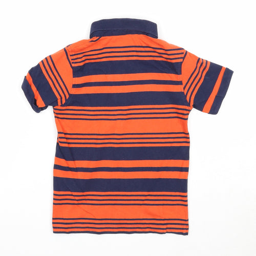 George Boys Blue Striped Cotton Pullover Polo Size 4-5 Years Collared Button