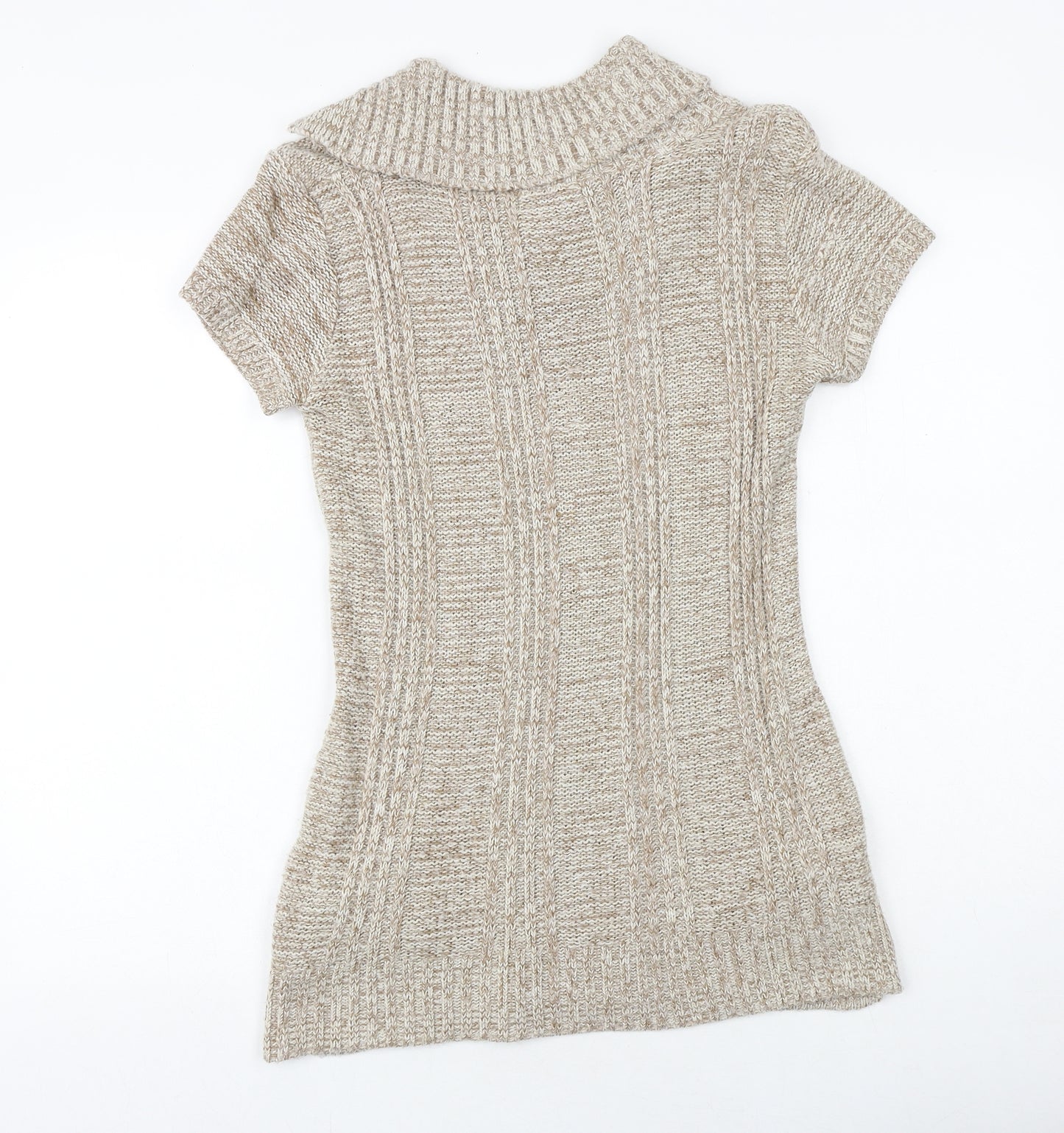 Pilot Womens Beige Collared Acrylic Pullover Jumper Size S