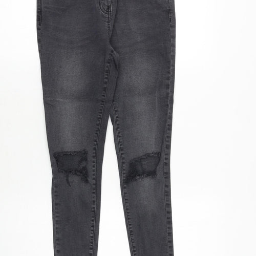 Missy Rose Womens Grey Cotton Skinny Jeans Size 8 Regular Zip