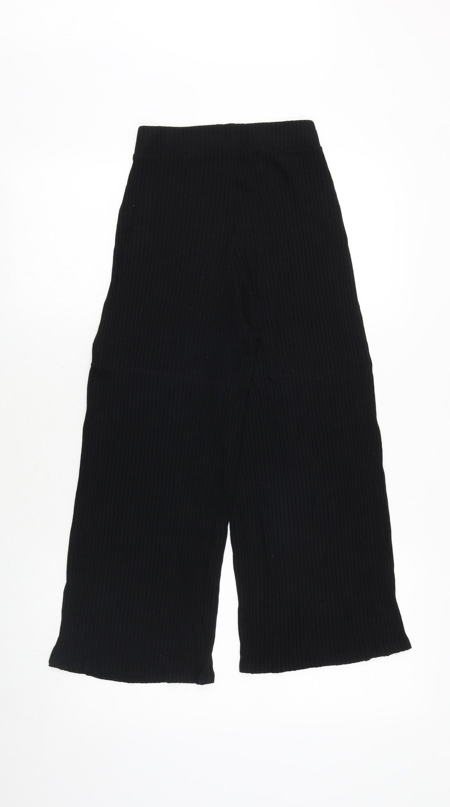 Bershka Womens Black Viscose Trousers Size XS Regular