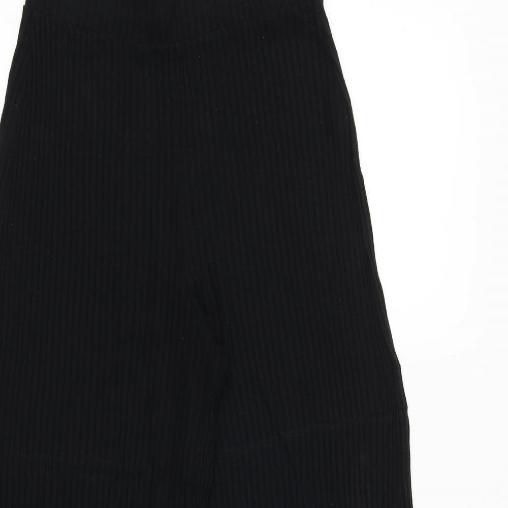 Bershka Womens Black Viscose Trousers Size XS Regular