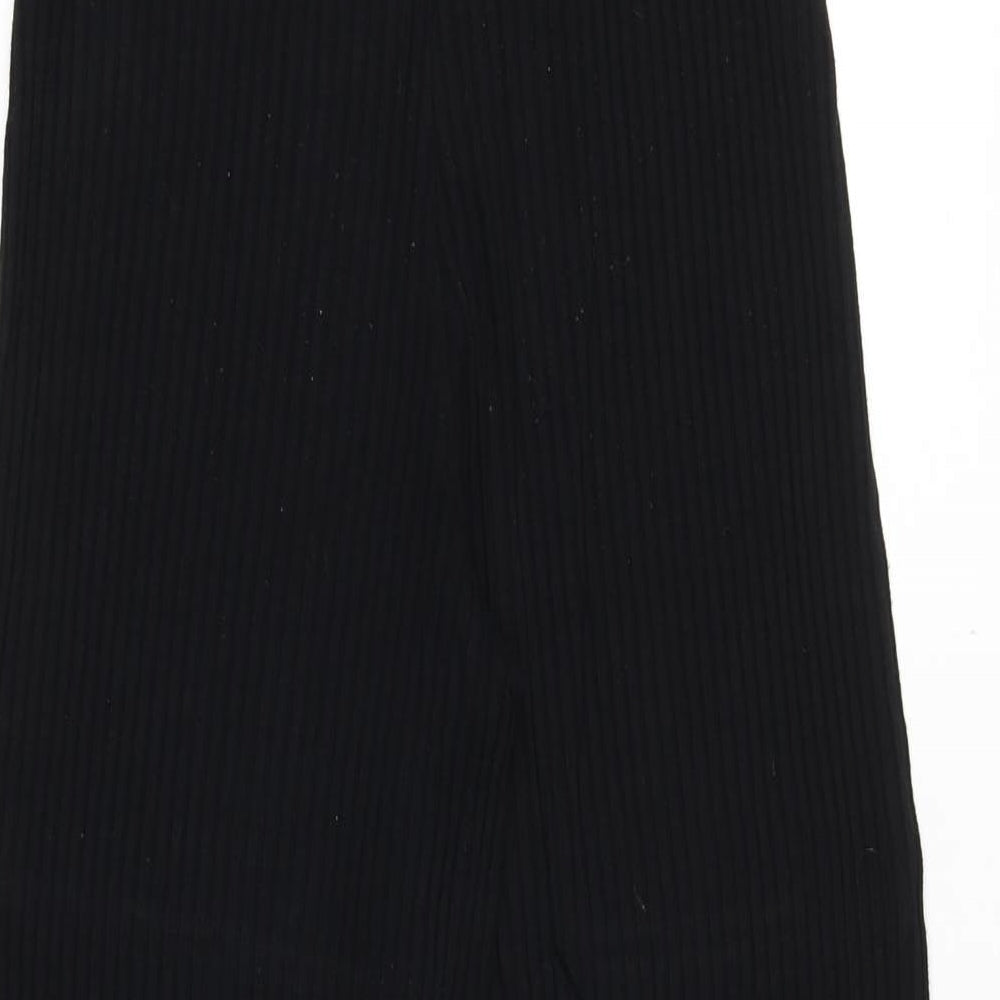 Bershka Womens Black Viscose Trousers Size XS Regular