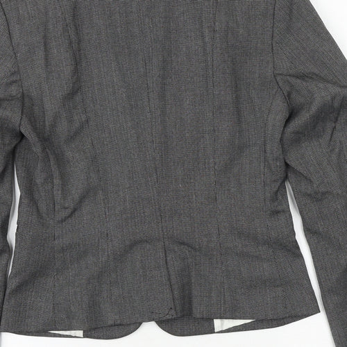 H&M Womens Grey Paisley Polyester Jacket Suit Jacket Size 8