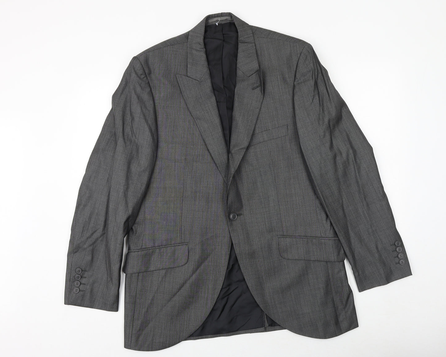 Wool&Silk Mens Grey Wool Jacket Suit Jacket Size 40 Regular