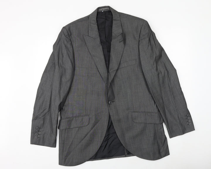 Wool&Silk Mens Grey Wool Jacket Suit Jacket Size 40 Regular