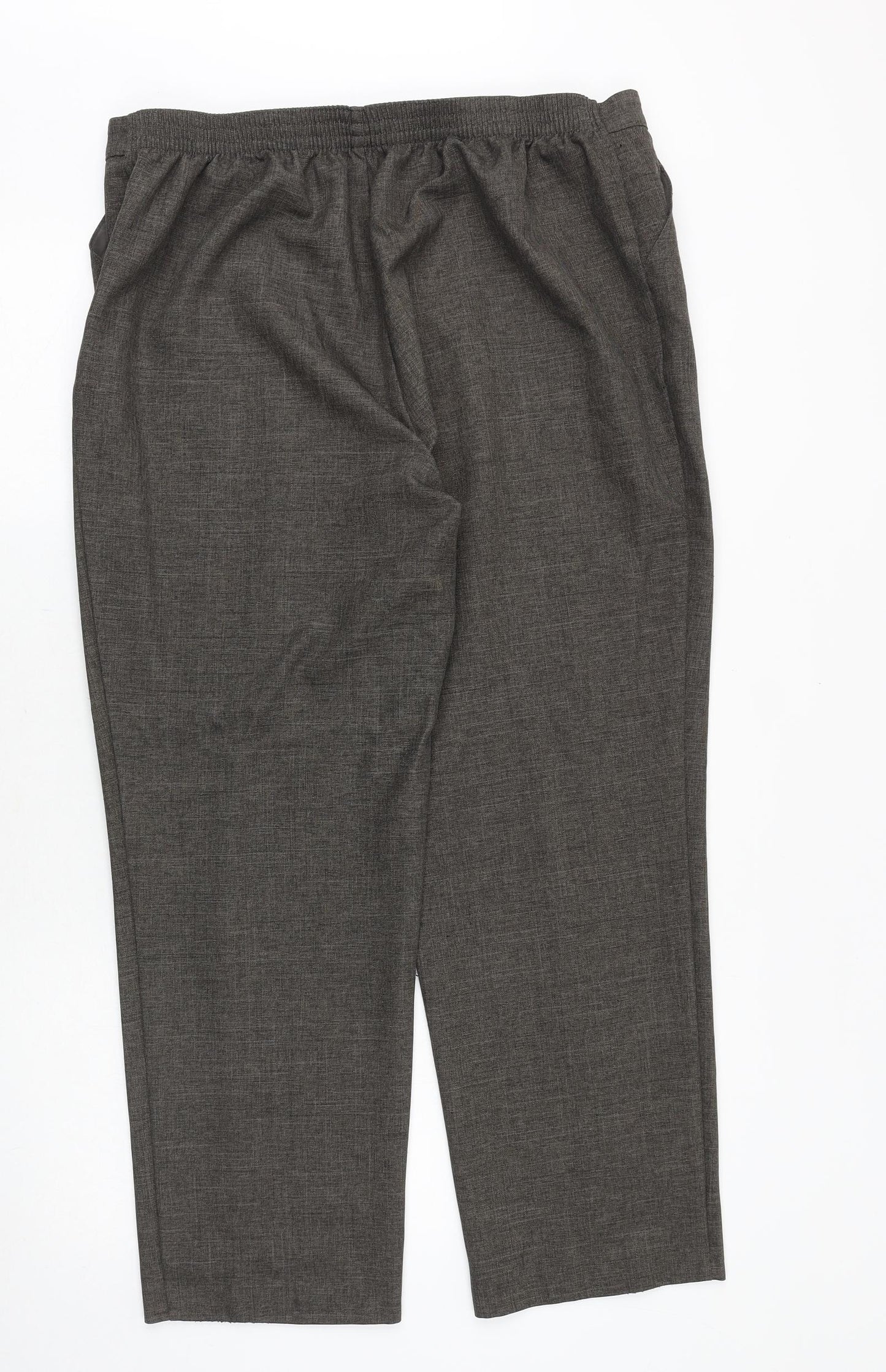 Marks and Spencer Womens Grey Polyester Trousers Size 18 Regular