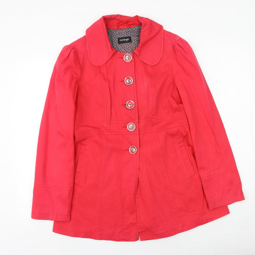 George Womens Red Jacket Size 12 Button