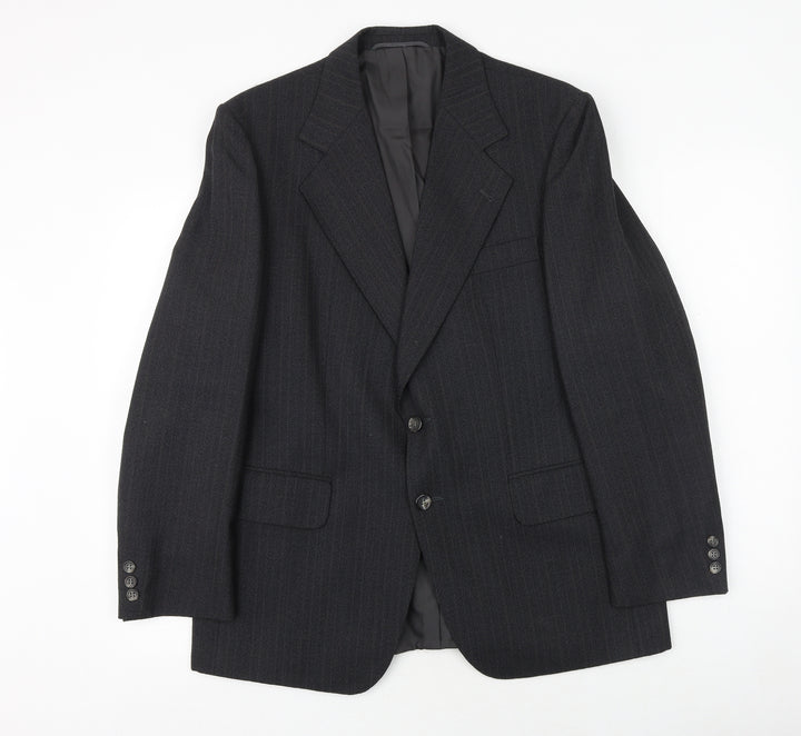 Westbury Mens Grey Striped Polyester Jacket Suit Jacket Size 42 Regular