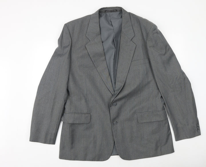 Harbarry of England Mens Grey Polyester Jacket Suit Jacket Size 44 Regular