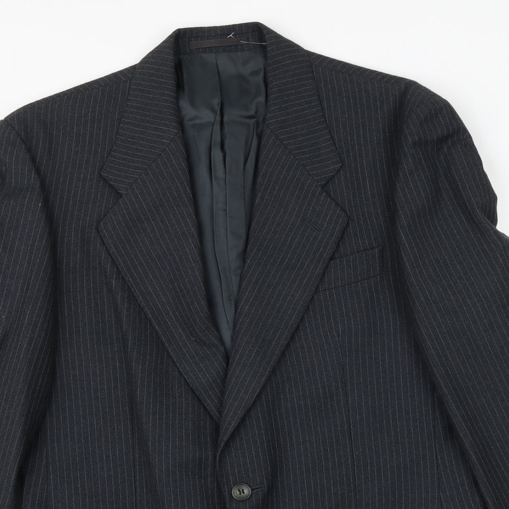 Daniel Drescott Mens Grey Striped Wool Jacket Suit Jacket Size 38 Regular