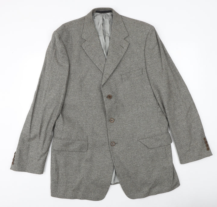 Marks and Spencer Mens Brown Wool Jacket Blazer Size 42 Regular
