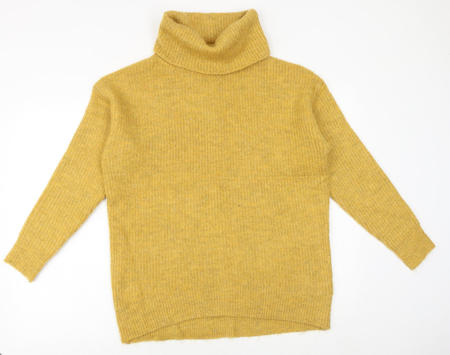 New Look Womens Yellow Roll Neck Acrylic Pullover Jumper Size S