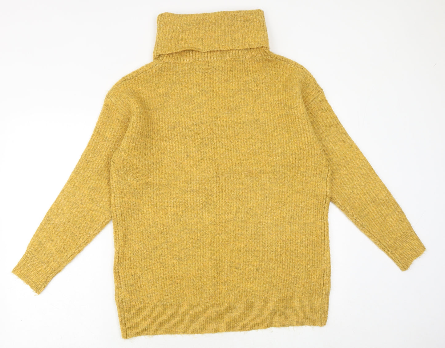 New Look Womens Yellow Roll Neck Acrylic Pullover Jumper Size S