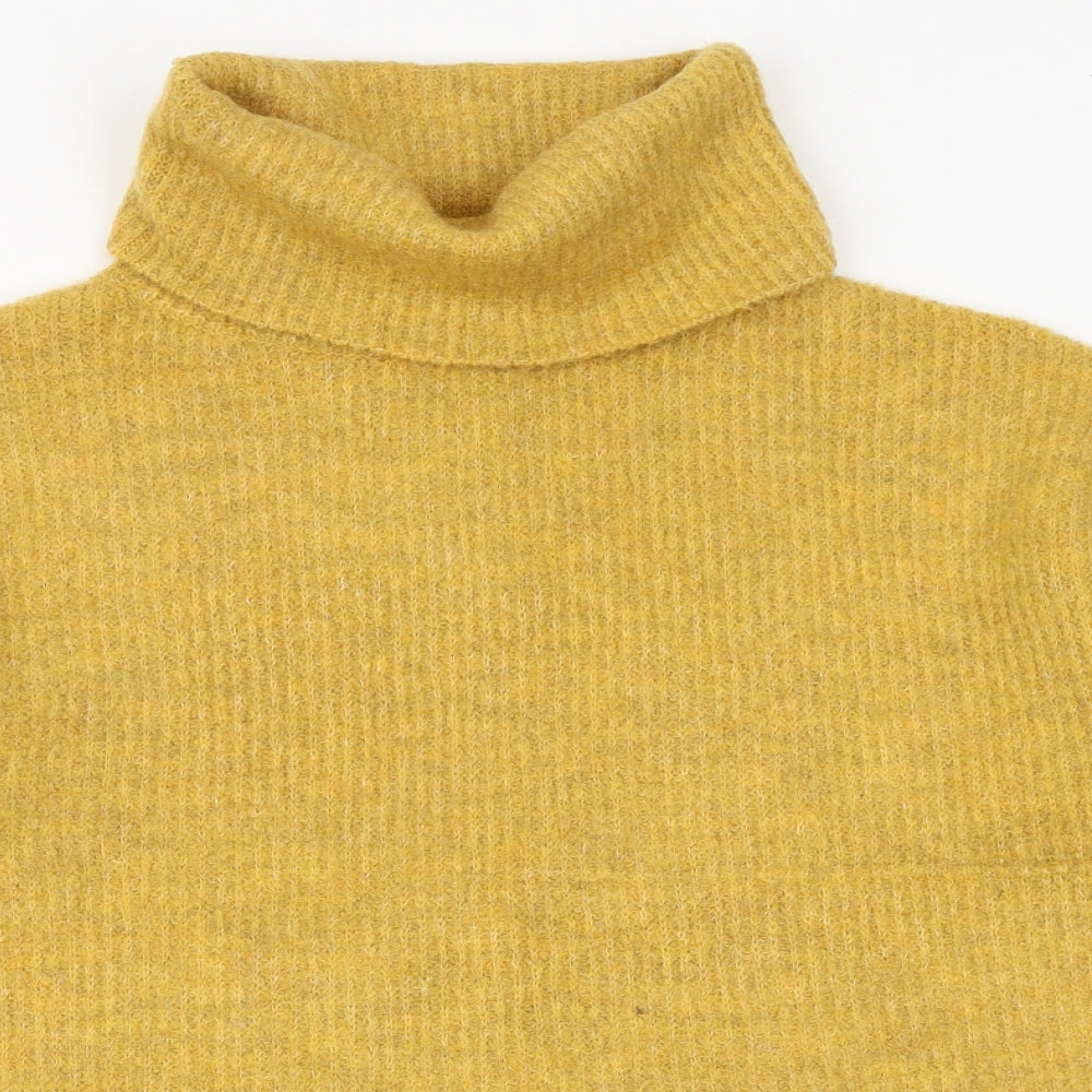 New Look Womens Yellow Roll Neck Acrylic Pullover Jumper Size S