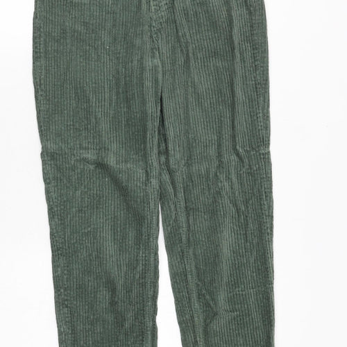 ASOS Womens Green Cotton Trousers Size 25 in Regular Zip