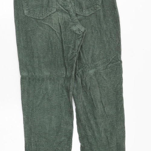 ASOS Womens Green Cotton Trousers Size 25 in Regular Zip