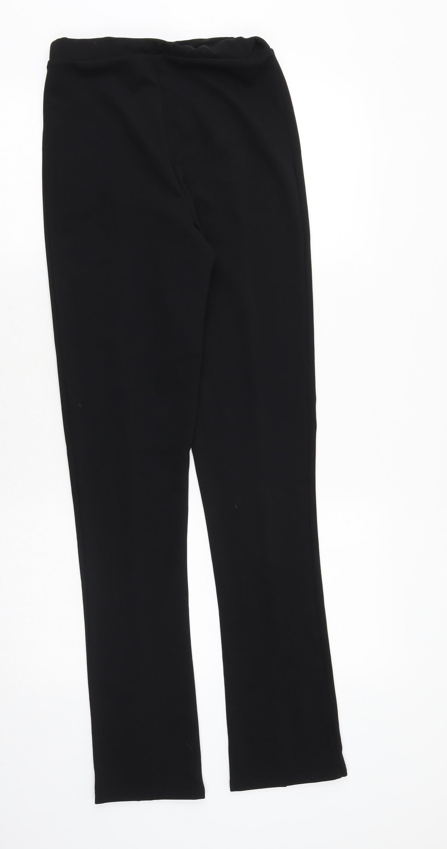 Rebellious Womens Black Polyester Trousers Size 8 Regular - Front Slits
