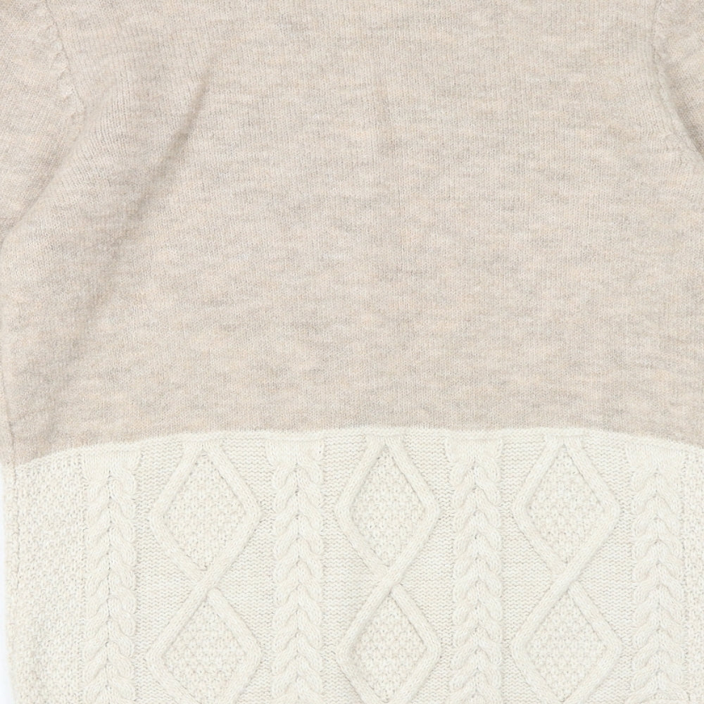 George Womens Beige Round Neck Acrylic Pullover Jumper Size 10