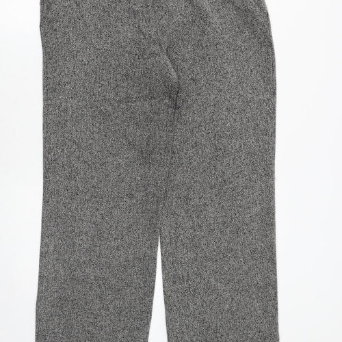 EVIE Womens Grey Polyester Trousers Size 16 Regular Zip