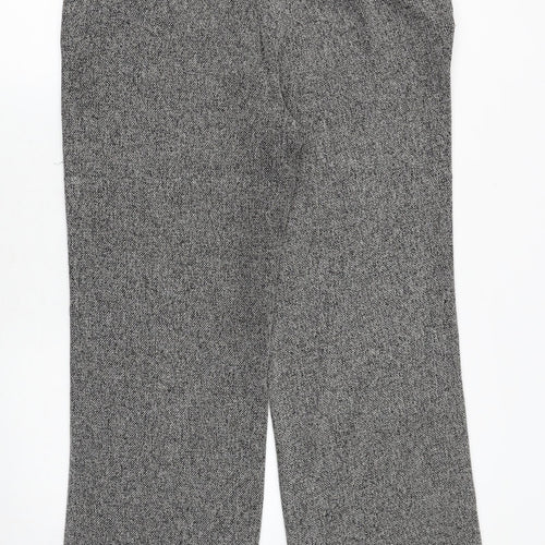 EVIE Womens Grey Polyester Trousers Size 16 Regular Zip