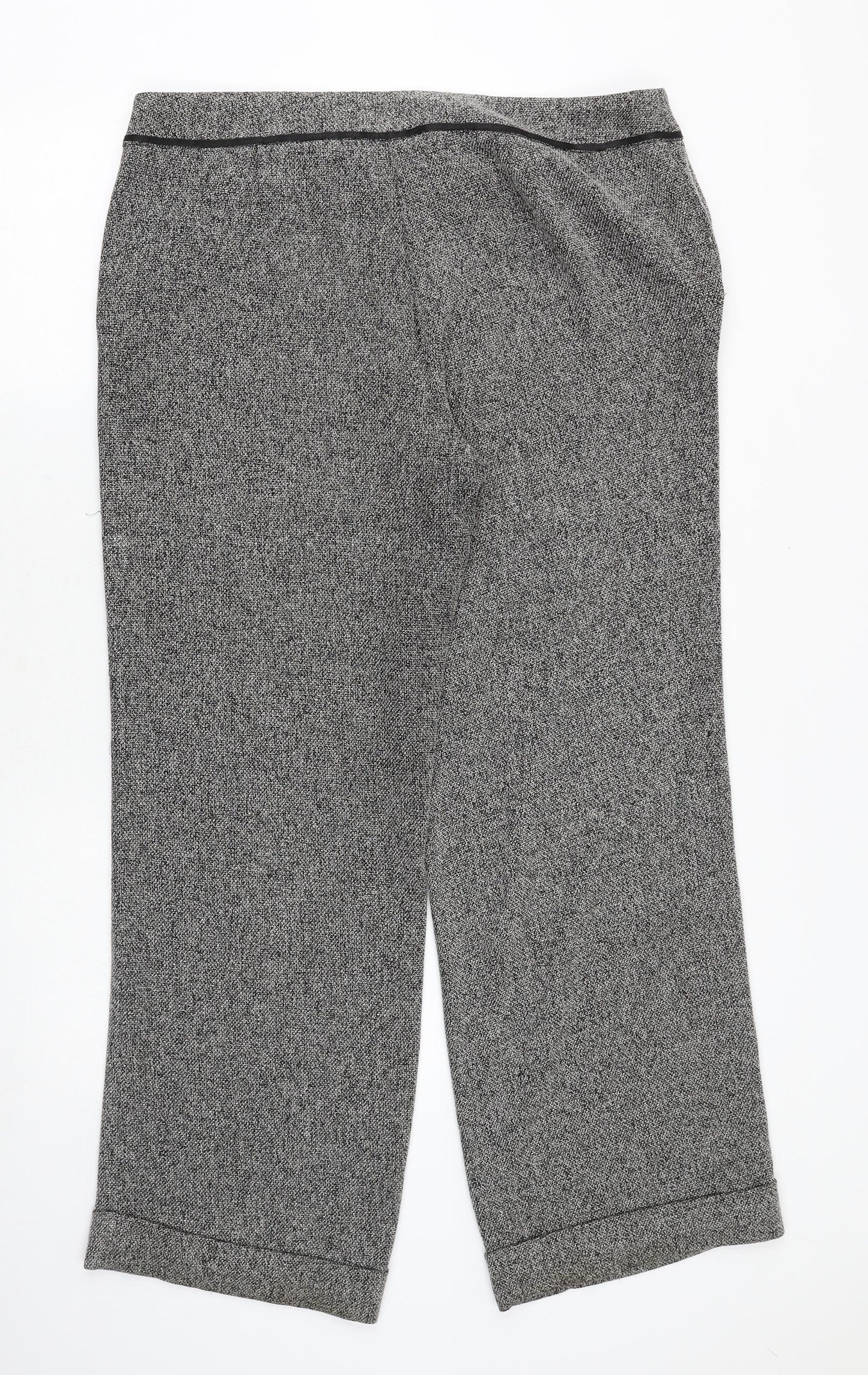 EVIE Womens Grey Polyester Trousers Size 16 Regular Zip