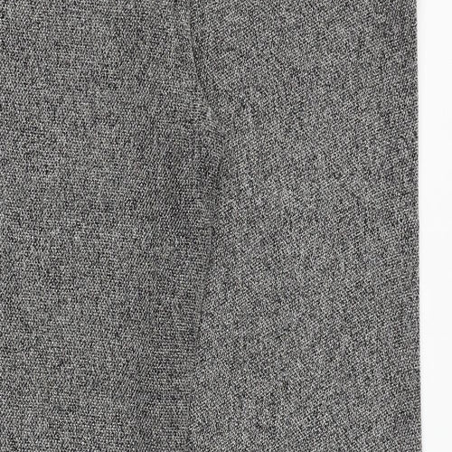 EVIE Womens Grey Polyester Trousers Size 16 Regular Zip