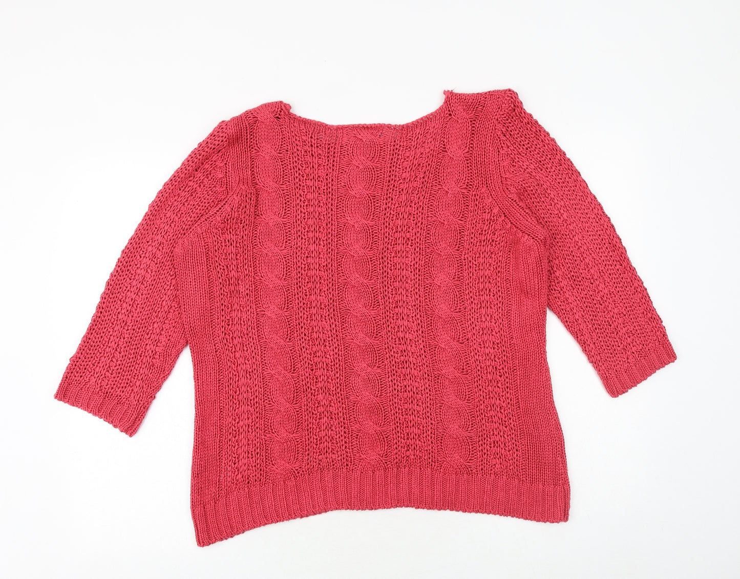 Marks and Spencer Womens Pink Round Neck Acrylic Pullover Jumper Size 18