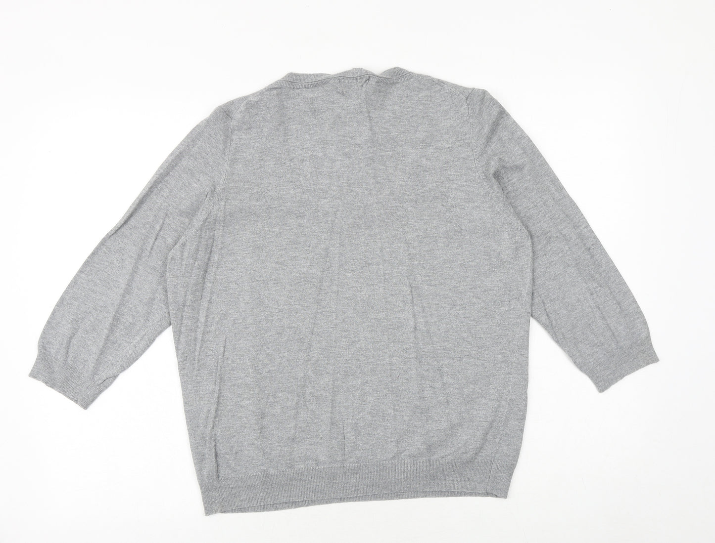 Marks and Spencer Womens Grey Scoop Neck Viscose Pullover Jumper Size 20