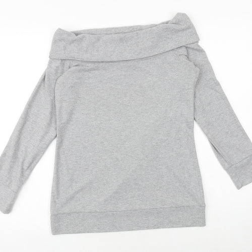 Select Womens Grey Boat Neck Polyester Pullover Jumper Size 12
