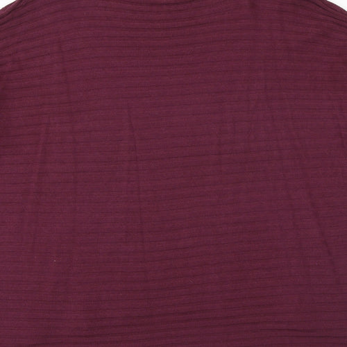 Select Womens Purple High Neck Cotton Pullover Jumper Size 10