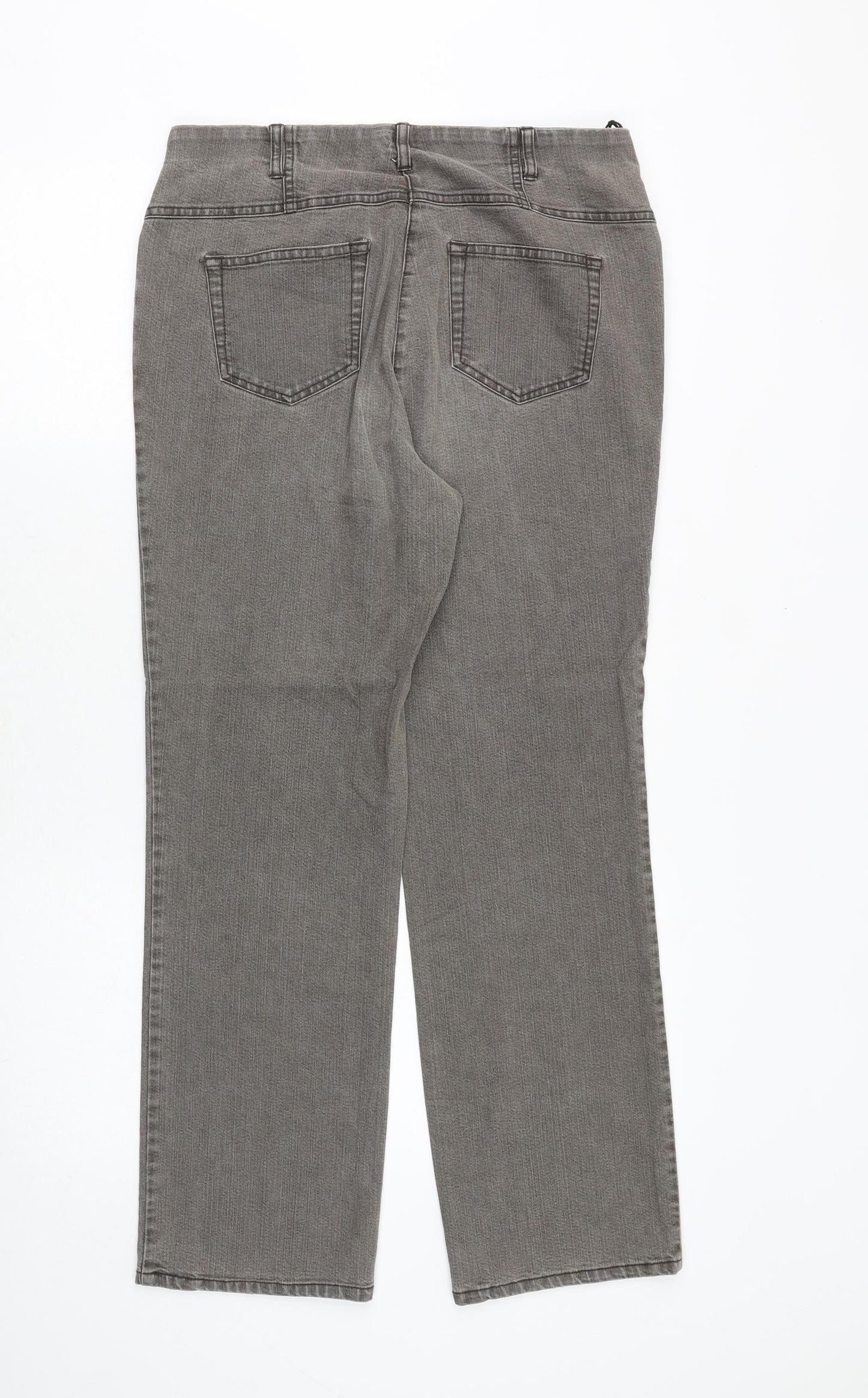Cosmas Womens Grey Polyester Straight Jeans Size 32 in Regular Button