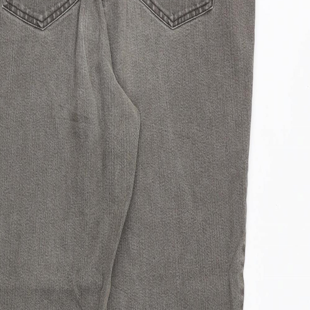 Cosmas Womens Grey Polyester Straight Jeans Size 32 in Regular Button