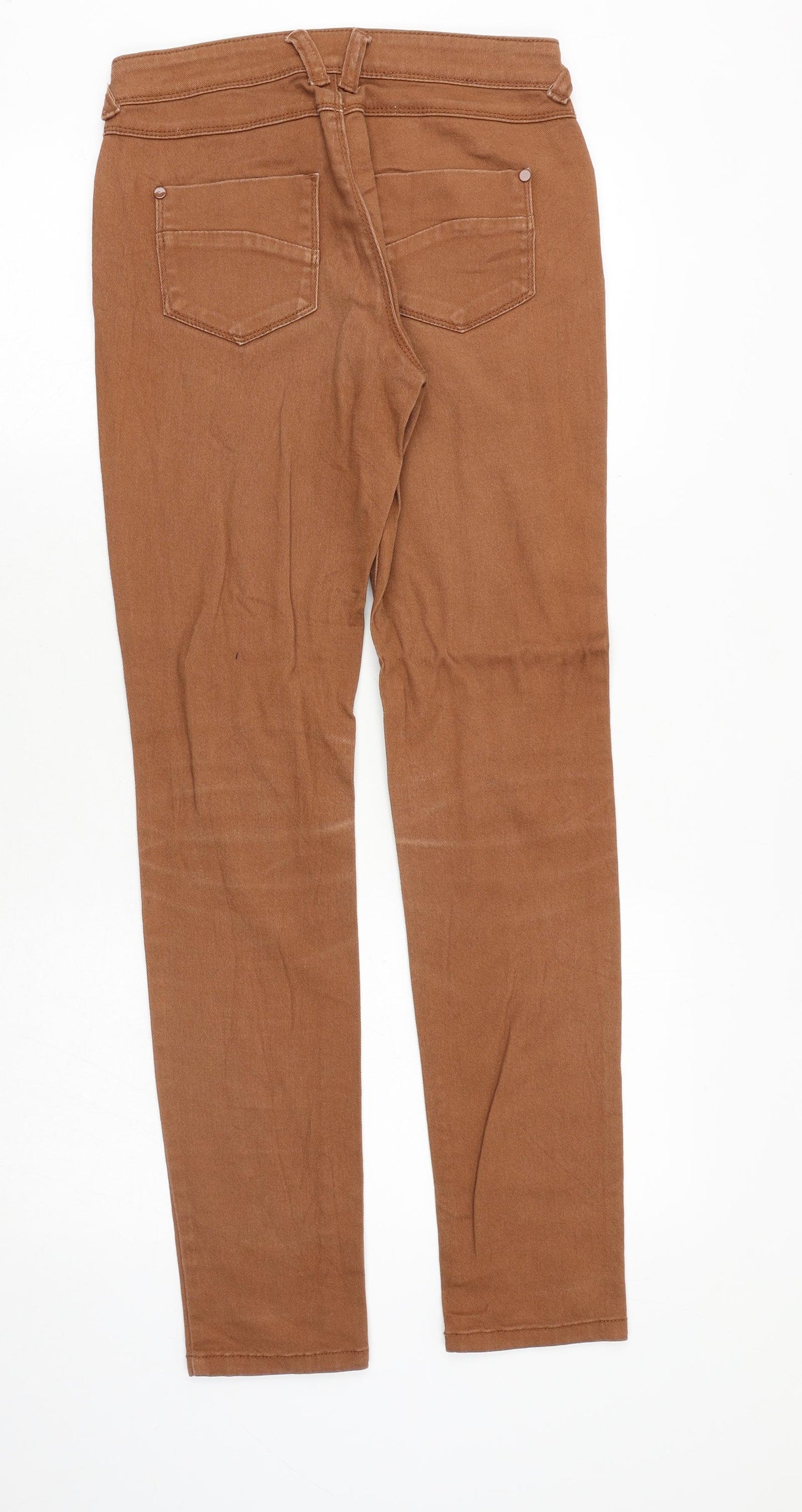 Montego Womens Brown Cotton Straight Jeans Size 8 Regular Zip