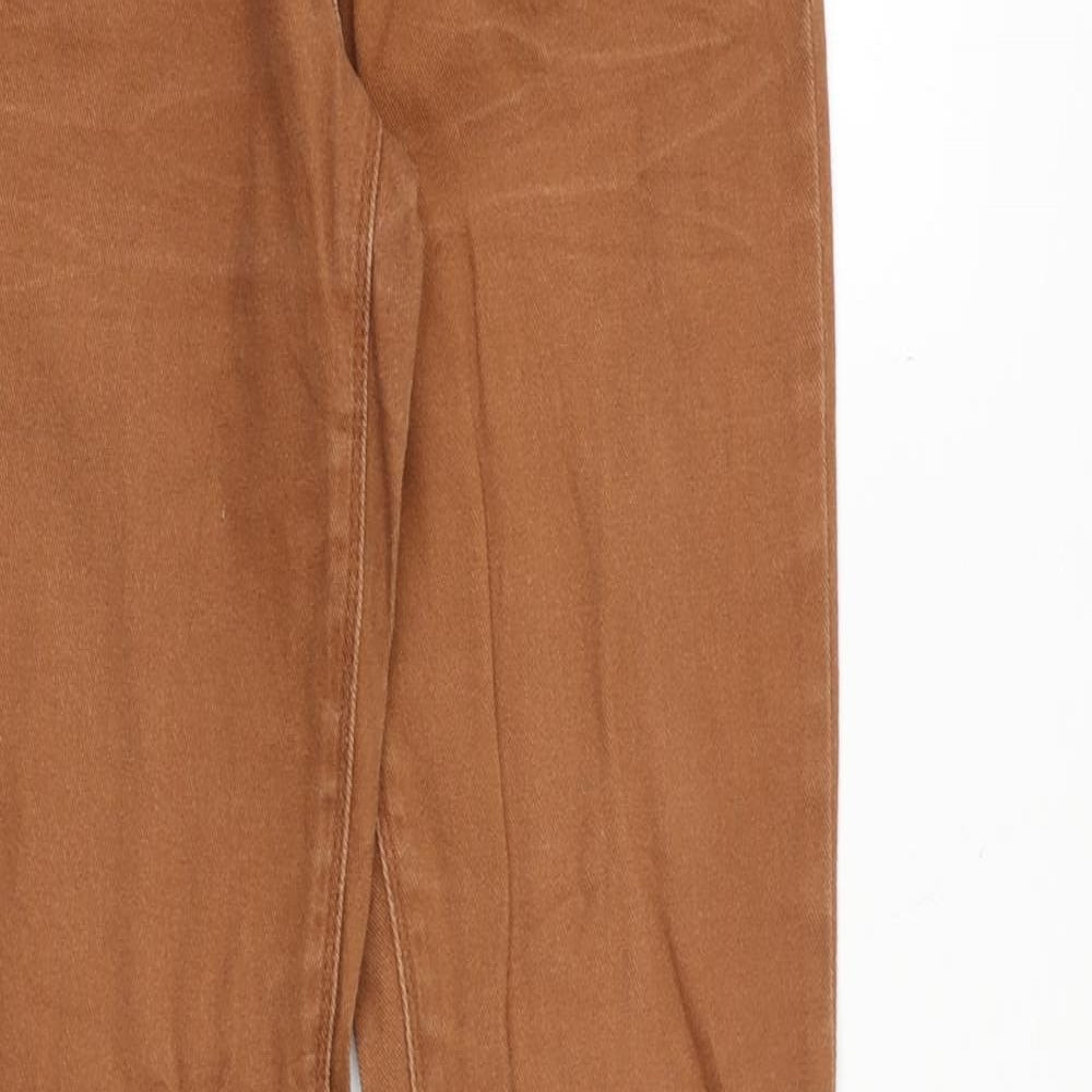 Montego Womens Brown Cotton Straight Jeans Size 8 Regular Zip