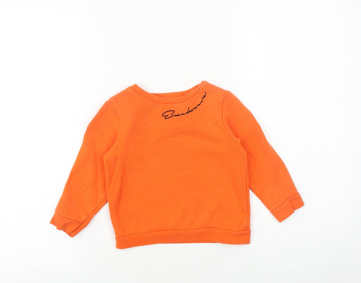 River Island Boys Orange Cotton Pullover Sweatshirt Size 2-3 Years Pullover
