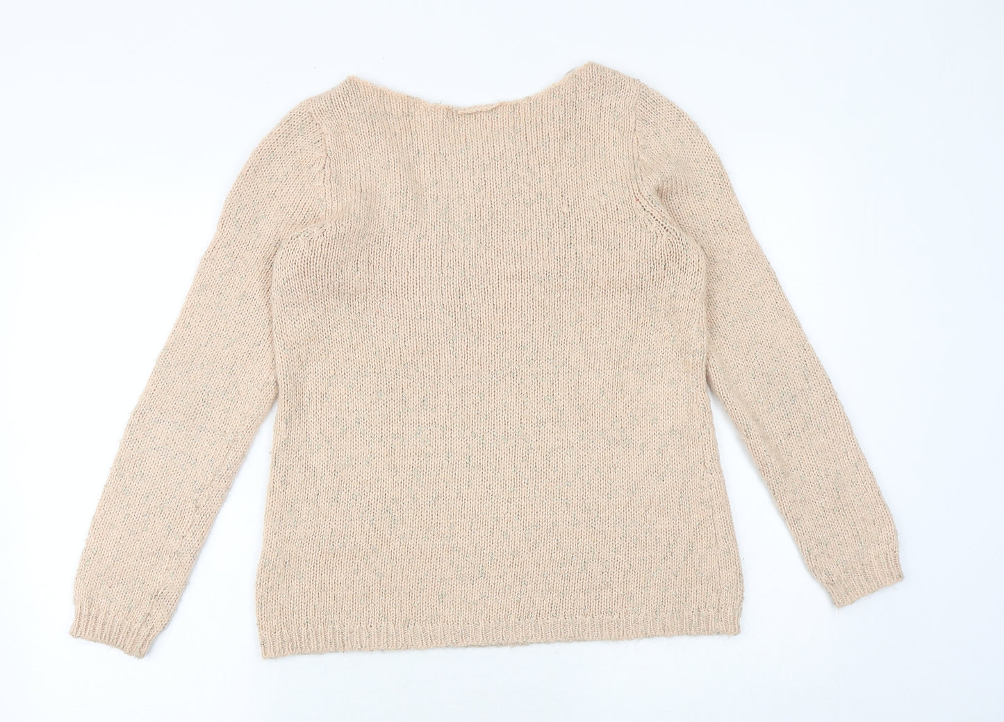 George Womens Pink Boat Neck Acrylic Pullover Jumper Size 14