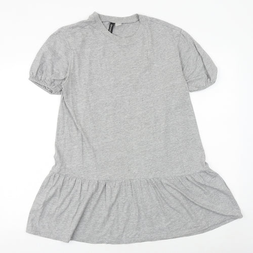 H&M Womens Grey Viscose Jumper Dress Size XS Round Neck Pullover