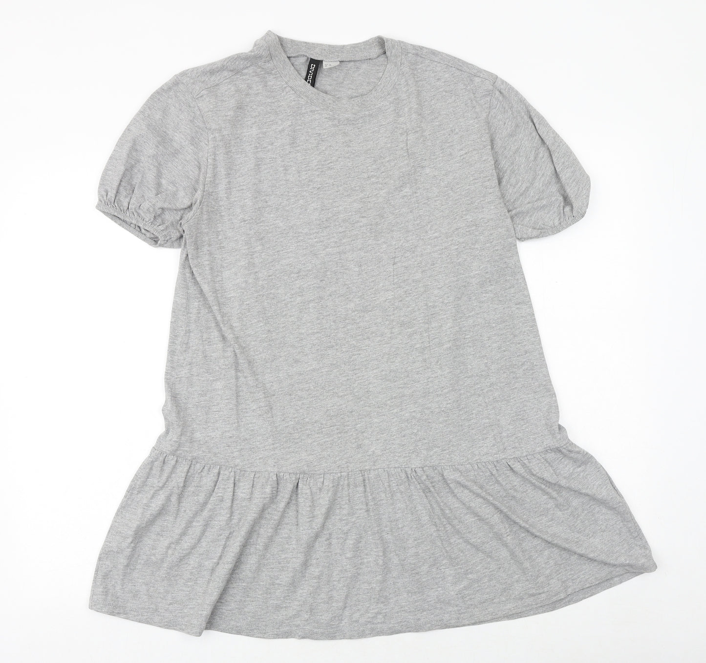 H&M Womens Grey Viscose Jumper Dress Size XS Round Neck Pullover