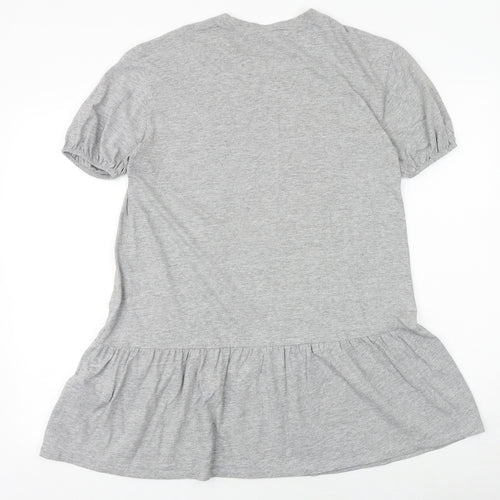 H&M Womens Grey Viscose Jumper Dress Size XS Round Neck Pullover